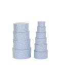 Jeu de Caisses de Rangement Empilables DKD Home Decor Rond Etoiles Enfant Carton