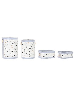 Juego de Cestas DKD Home Decor Estrellas Bambú 36 x 36 x 50 cm (4 pcs)