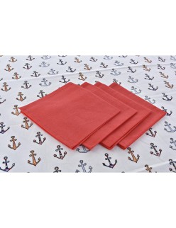 Conjunto de toalhas de mesa DKD Home Decor Azul Branco Vermelho 150 x 150 x 0,5 cm (2 Unidades)