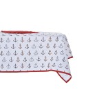 Set de mantelería DKD Home Decor Azul Blanco Rojo 150 x 150 x 0,5 cm (2 Unidades)