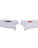 Conjunto de toalhas de mesa DKD Home Decor Azul Branco Vermelho 150 x 150 x 0,5 cm (2 Unidades)