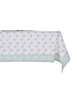 Conjunto de toalhas de mesa DKD Home Decor Bloemen 150 x 250 x 0,5 cm Verde