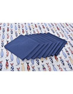 Conjunto de toalhas de mesa DKD Home Decor 150 x 250 x 0,5 cm Vermelho Azul Branco (2 Unidades)