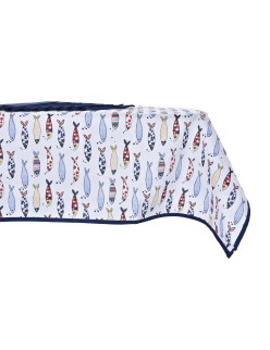 Conjunto de toalhas de mesa DKD Home Decor 150 x 250 x 0,5 cm Vermelho Azul Branco (2 Unidades)