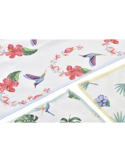 Panno da Cucina DKD Home Decor Grigio Tropicale 3 Pezzi