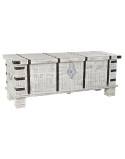 Truhe DKD Home Decor Metall Weiß Mango-Holz (116 x 40 x 45 cm)
