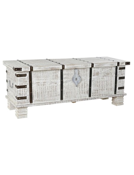 Truhe DKD Home Decor Metall Weiß Mango-Holz (116 x 40 x 45 cm) Truhe DKD Home Decor Metall Weiß Mango-Holz (116 x 40 x 45 cm)