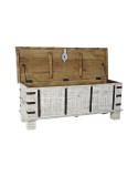Truhe DKD Home Decor Metall Weiß Mango-Holz (116 x 40 x 45 cm)