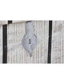 Arcón DKD Home Decor Metal Blanco Madera de mango (116 x 40 x 45 cm)
