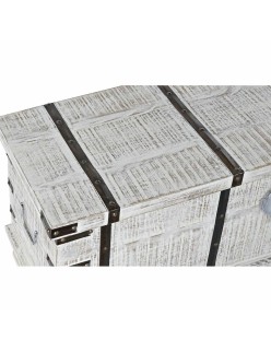 Truhe DKD Home Decor Metall Weiß Mango-Holz (116 x 40 x 45 cm)