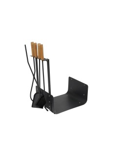 Soporte para Leña DKD Home Decor Madera Acero (48 x 30 x 62 cm)