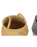 Cesto per i Panni Sporchi DKD Home Decor Piede di Crow Giallo Grigio Grigio scuro 28 x 28 x 28 cm (3 Unità)