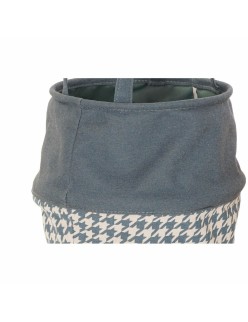 Panier à linge DKD Home Decor Pied de coq Jaune Gris Gris foncé 28 x 28 x 28 cm (3 Unités)