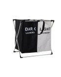 Cesto para la Ropa Sucia DKD Home Decor Plegable Doble Metal Poliéster (63 x 37 x 61 cm)