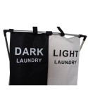 Panier à linge DKD Home Decor Pliable Double Métal Polyester (63 x 37 x 61 cm)