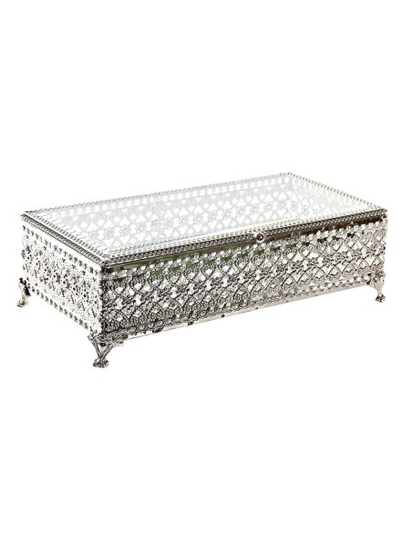 Boîte à bijoux DKD Home Decor Verre Argenté Métal (25,5 x 12,5 x 7,5 cm) Boîte à bijoux DKD Home Decor Verre Argenté Métal (25,5 x 12,5 x 7,5 cm)