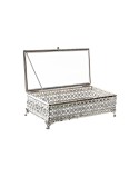 Box-Schmuckkästchen DKD Home Decor Kristall Silberfarben Metall (25,5 x 12,5 x 7,5 cm)