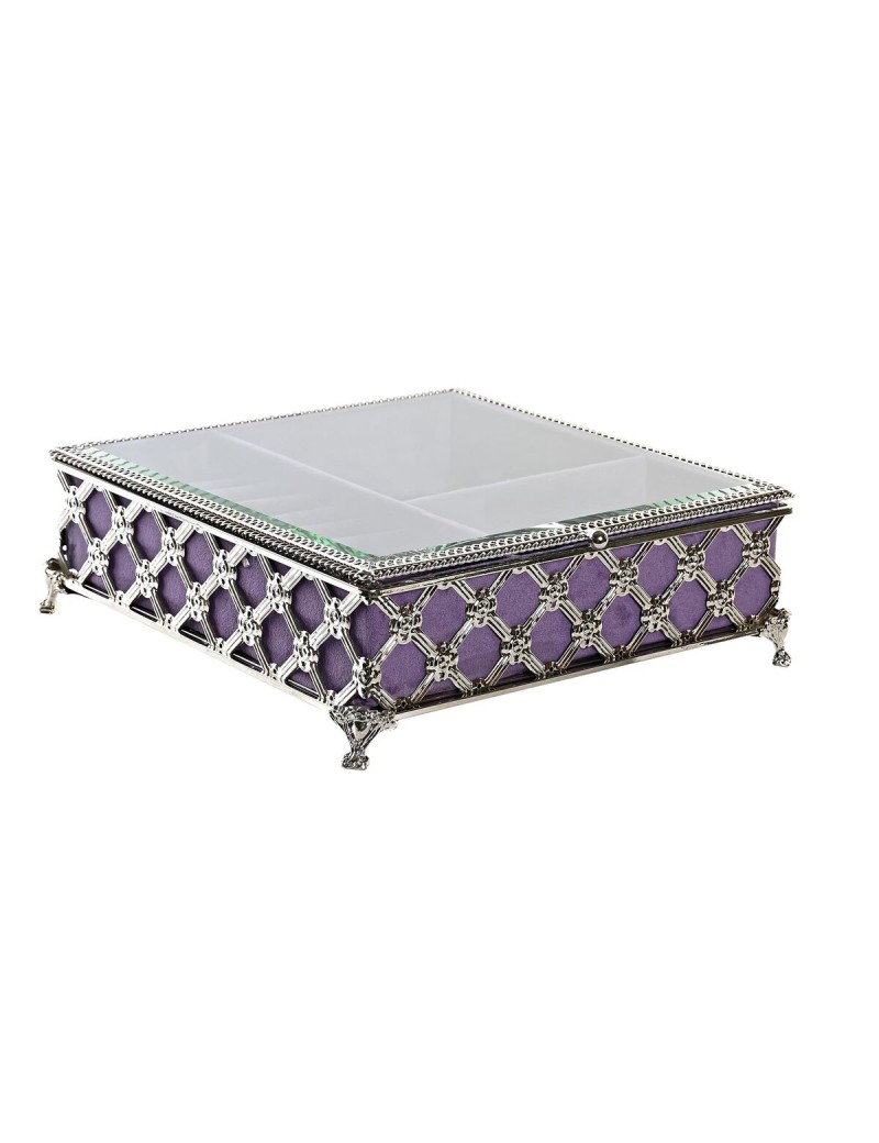 Box-Schmuckkästchen DKD Home Decor Kristall Metall (22 x 22 x 7 cm)