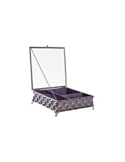 Box-Schmuckkästchen DKD Home Decor Kristall Metall (22 x 22 x 7 cm)
