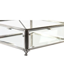 Box-Schmuckkästchen DKD Home Decor Durchsichtig Silberfarben Metall Kristall 25 x 21 x 10 cm