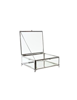 Box-Schmuckkästchen DKD Home Decor Durchsichtig Silberfarben Metall Kristall 25 x 21 x 10 cm