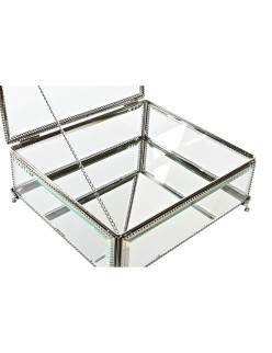 Box-Schmuckkästchen DKD Home Decor Durchsichtig Silberfarben Metall Kristall 25 x 21 x 10 cm