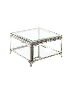 Boîte à bijoux DKD Home Decor Verre Métal 16 x 16 x 10 cm Argenté Transparent
