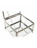 Box-Schmuckkästchen DKD Home Decor Kristall Metall 16 x 16 x 10 cm Silberfarben Durchsichtig