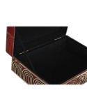 Box-Schmuckkästchen DKD Home Decor Metall Kristall Rot Gold Holz MDF 25 x 18 x 10 cm (2 Stück)