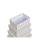 Satz stapelbarer Organizerboxen DKD Home Decor Grau Haustiere Pappe (43,5 x 33,5 x 15,5 cm)