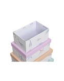 Set of Stackable Organising Boxes DKD Home Decor Navy Cardboard (43,5 x 33,5 x 15,5 cm)