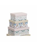 Set de Cajas Organizadoras Apilables DKD Home Decor Animales Flores Cartón (43,5 x 33,5 x 15,5 cm)