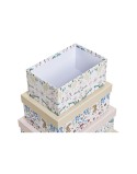 Set de Cajas Organizadoras Apilables DKD Home Decor Animales Flores Cartón (43,5 x 33,5 x 15,5 cm)