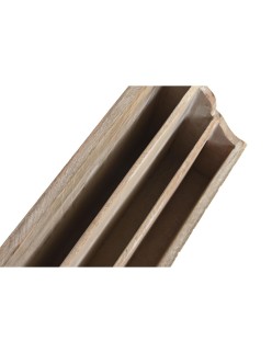 Organizador Multiusos DKD Home Decor Blanco Natural Madera de mango 32 x 13 x 21 cm 33 x 12 x 21 cm Hojas (12 Unidades)