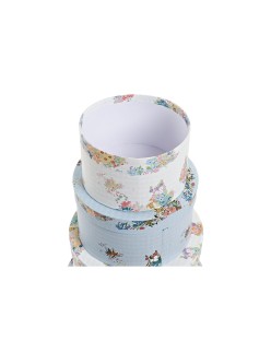 Set di Scatole per Sistemare Impilabili DKD Home Decor Cartone Città 37,5 x 37,5 x 18 cm