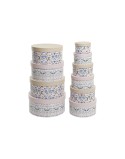 Set de Cajas Organizadoras Apilables DKD Home Decor Animales Redondo Flores Cartón (37,5 x 37,5 x 18 cm)