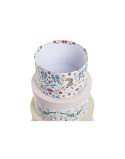 Set de Cajas Organizadoras Apilables DKD Home Decor Animales Redondo Flores Cartón (37,5 x 37,5 x 18 cm)
