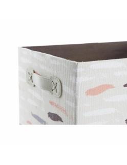 Juego de Cestas DKD Home Decor Marrón Gris Naranja 32 x 24 x 18 cm (3 Unidades)