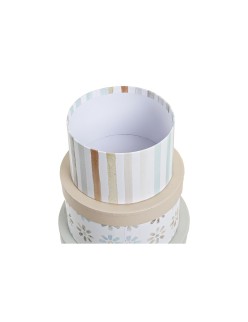 Jeu de Caisses de Rangement Empilables DKD Home Decor Multicouleur Carton 37,5 x 37,5 x 18 cm