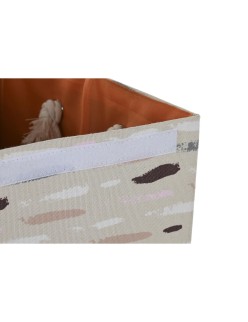 Panier à linge DKD Home Decor Avec couvercle 36 x 36 x 55 cm Gris Orange (3 Unités)