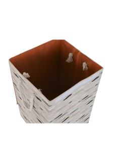 Panier à linge DKD Home Decor Avec couvercle 36 x 36 x 55 cm Gris Orange (3 Unités)
