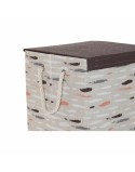Panier à linge DKD Home Decor Avec couvercle 36 x 36 x 55 cm Gris Orange (3 Unités)
