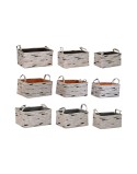 Juego de Cestas DKD Home Decor Marrón Gris Naranja 40 x 30 x 20 cm (3 Unidades)