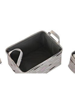Set di Cestini DKD Home Decor Marrone Grigio Arancio 40 x 30 x 20 cm (3 Unità)