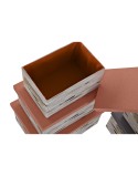 Set de Cajas Organizadoras Apilables DKD Home Decor Marrón Gris Naranja 40 x 30 x 20 cm