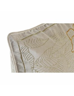 Cojín DKD Home Decor Dorado 45 x 10 x 45 cm Flores
