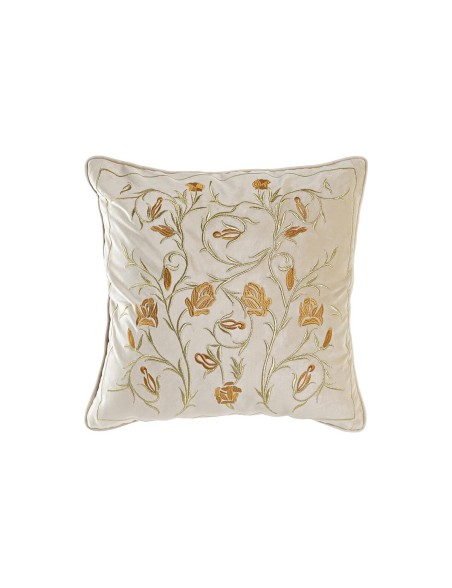 Cojín DKD Home Decor Dorado 45 x 10 x 45 cm Flores Cojín DKD Home Decor Dorado 45 x 10 x 45 cm Flores