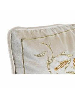 Cushion DKD Home Decor Golden 50 x 10 x 30 cm Flowers