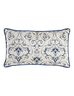 Cojín DKD Home Decor Azul 50 x 10 x 30 cm Flores