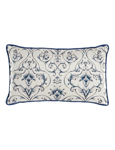 Cuscino DKD Home Decor Azzurro 50 x 10 x 30 cm Fiori Cuscino DKD Home Decor Azzurro 50 x 10 x 30 cm Fiori